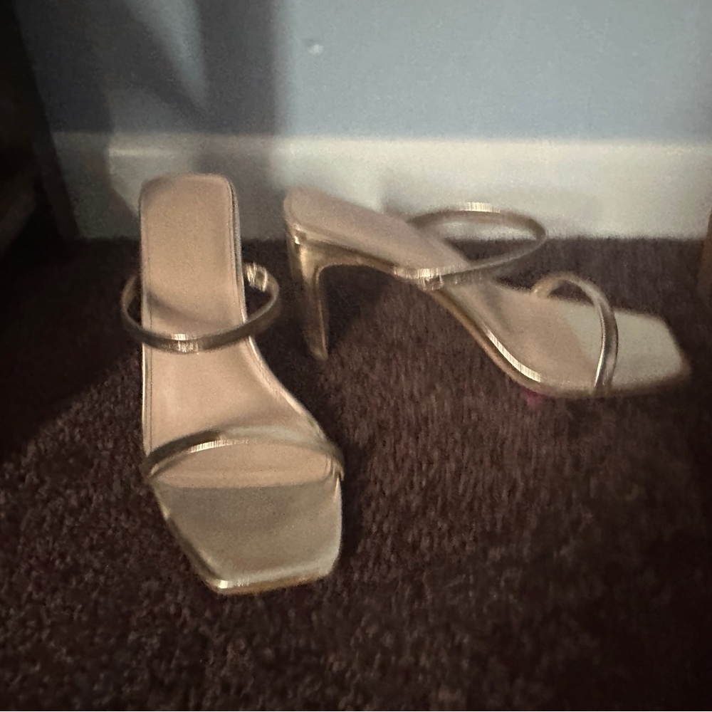 Elegant Gold Strappy Heels